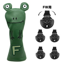 Golf Wood Cover Frog Golf Headcover Set Golf Driver Cover Fairway Wood Utility Hybrid Headcover Premium Leather Aliennana Popular Golf Headcover (For Fairway Woods)