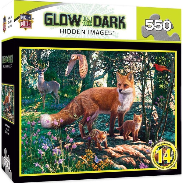 MasterPieces Hidden Images Glow in The Dark Jigsaw Puzzle, The Woodlands, Fox, Featuring Art by Steve Read, 550 Pieces