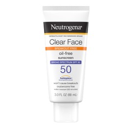 Neutrogena Neutrogena Clear Face Sunscreen Lotion for Acne-Prone Skin, Broad Spectrum SPF 50 Facial Sunscreen for Oily Skin, Oil-, Fragrance- & Oxybenzone-Free Water Resistant Sunscreen, 3 fl. oz