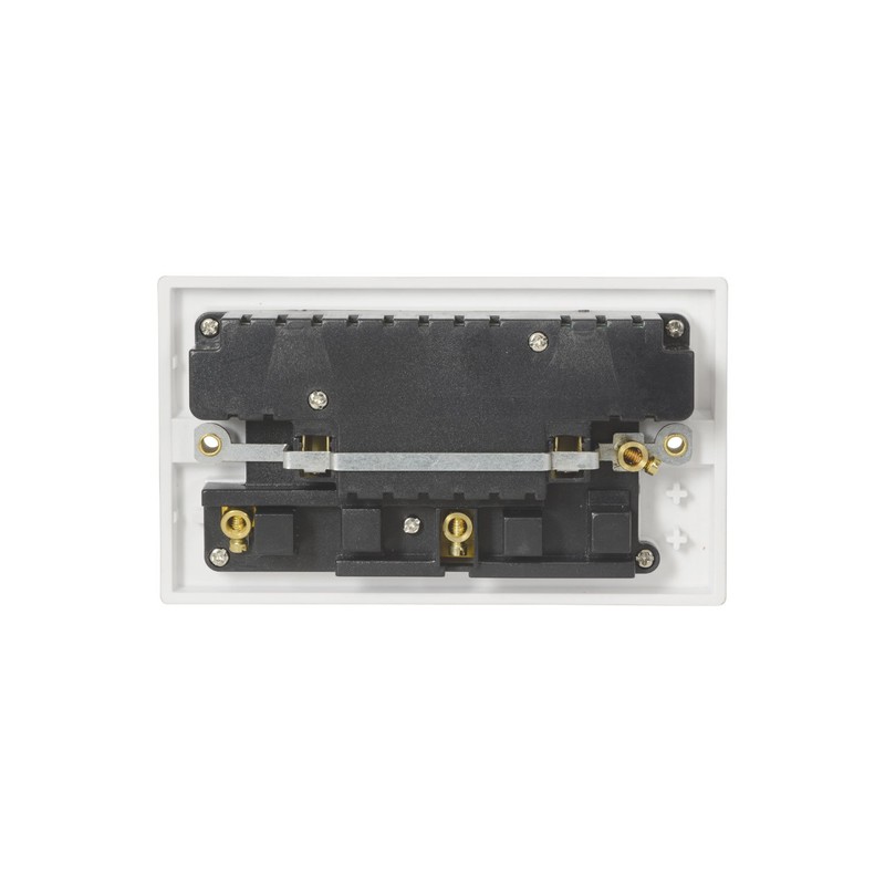 2-Gang UK Mains Socket with Four USB Ports