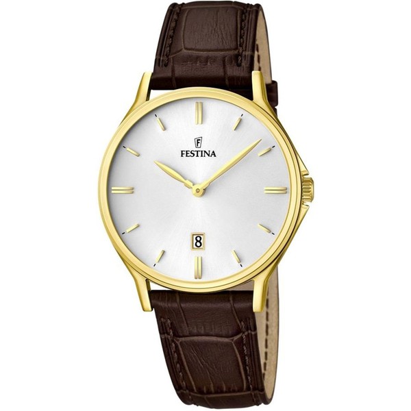 Festina Men's Quartz Watch with White Dial Analogue Display and