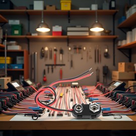 WaigN Black Red PP3 9V Battery Clip Connector I Tinned Wire Leads 150mm, Electrical Outlet Switches Outlets and Accessories