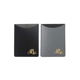 Mr. and Mr. Passport Holder Set - Mr and Mr Passport Holders, Leather Passport Holders (Black and Gray)