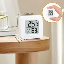 Pack of 4 Humidity Meter Indoor Digital Mini Thermal Hygrometer LCD Indoor Thermometer for Baby Room Living Room Office Greenhouse (White)