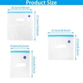 Pack of 30 Vacuum Bags, Food Reusable, Sous Vide Bags, Vacuum Sealed Bags Kit with 10 Sealing Clips, Vacuum Sealed Bags for Food Storage (3 Sizes)