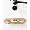Wooden Welcome Sign for Rustic Farmhouse Decorations, Wall Hanging White