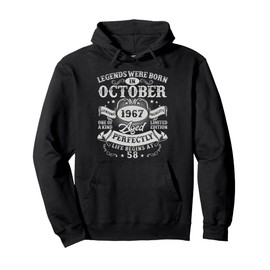 Legends Were Born in October 1967 Vintage 58th Birthday Men Pullover Hoodie