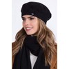 Kamea Ariel Women's Beret Winter Headpiece Patterned Warm, black