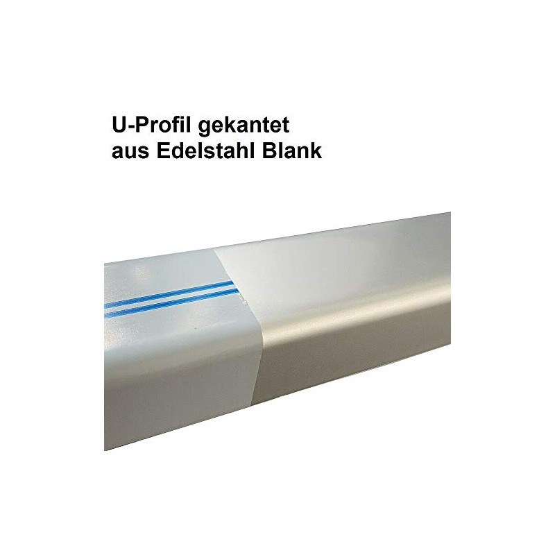 Edging Profile Blank V2A, 1000 mm U-Profile Decorative Exterior 15