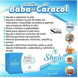 2 Pack Crema Facial  Jabón Baba Caracol Sheló Nabel regalo                                                                                            