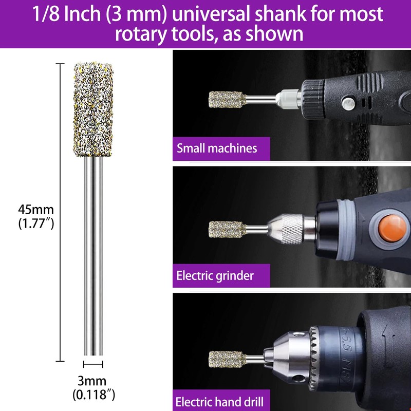 12PCS Diamond Grinding Bit Compatible with Dremel, Stone Carving Set