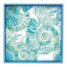 rockflowerpaper Blue Hydrangea 15inch Square Lacquered Wooden Serving Tray with Handles, Coffee Table Ottoman Tray for Dining. for Food, Drinks, Cocktail, Great for Parties, Entertaining & Gift