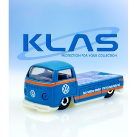 Hot Wheels Volkswagen T2 Pickup (Grey & Orange) 1/10 HW Hot Trucks - 2024-42/250 (Short Card) - COMES IN A KLAS CAR KEEPER SHORT CARD PROTECTOR CASE - HTC28