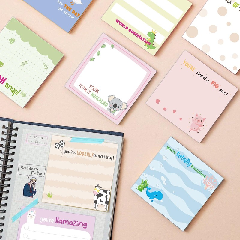 ZCPTZ 9 Pcs Cute Dachshund Notepads 3" x 3" Self-adhesive