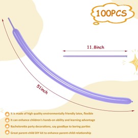 Lumjoy 100Pcs 260 Long Balloons Rainbow Assorted Mixed Color Thickening Skinny Latex Twisting Animals Modeling Magic Balloons for Weddings Birthdays Clowns Christmas Party Garland Decorations