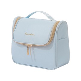 Makeup Bag,Travel Toiletry Bag,Large Wide-Open Travel Bag,Waterproof Large Capacity Cosmetic Bag,Portability Travel Essentials Toiletry Bag for Women (A-Blue)