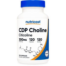 Nutricost CDP Choline (Citicoline) 300mg, 120 Vegetarian Capsules - Non-GMO, Vegetarian Friendly, Gluten Free