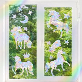 LUMOOM Prism Window Sticker, Bird Protection, Suncatcher Window Sticker, Anti-Collision Sticker, Sun Catcher, Electrostatic Adsorption, for Windows, Glass Doors and Sliding Doors, Reusable