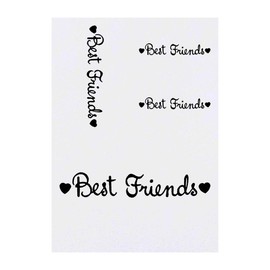 4 x 'Best Friends Text' Temporary Tattoos - Water Resistant, Skin-Safe, Non-Toxic Transfers, Mixed Sizes (TO00000830)