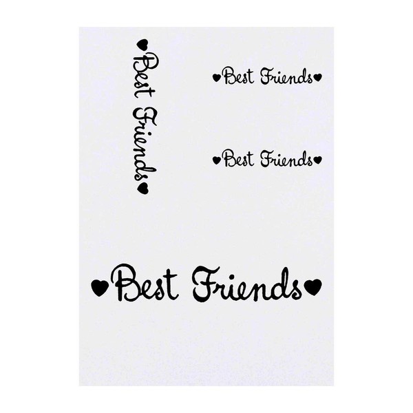 4 x 'Best Friends Text' Temporary Tattoos - Water Resistant,