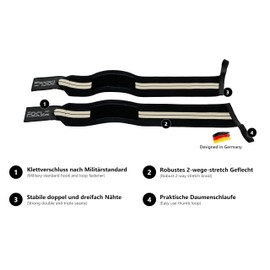 Focuz® Wrist Bandages 57 cm / 22 Inch [Wrist Wraps] (Premium Braid) with Thumb Loop