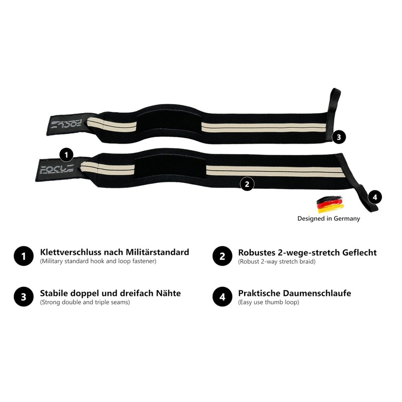 Focuz® Wrist Bandages 57 cm / 22 Inch [Wrist Wraps]