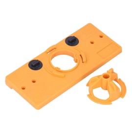 Juego de Brocas de Corte de Guía de Perforación con Plantilla de Sierra de Agujero de Bisagra de 35mm, Localizador de Posición de Perforación de Trabajo de Madera DIY para Instalación(amarillo)
