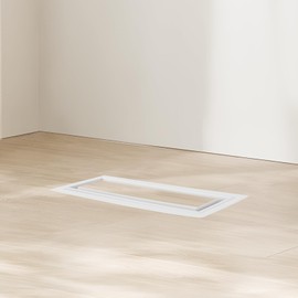 Zion Flush Mount Floor Register 3" x 10" White Modern Air Vent for AC and Heating Heavy Duty Iron Floor Registers