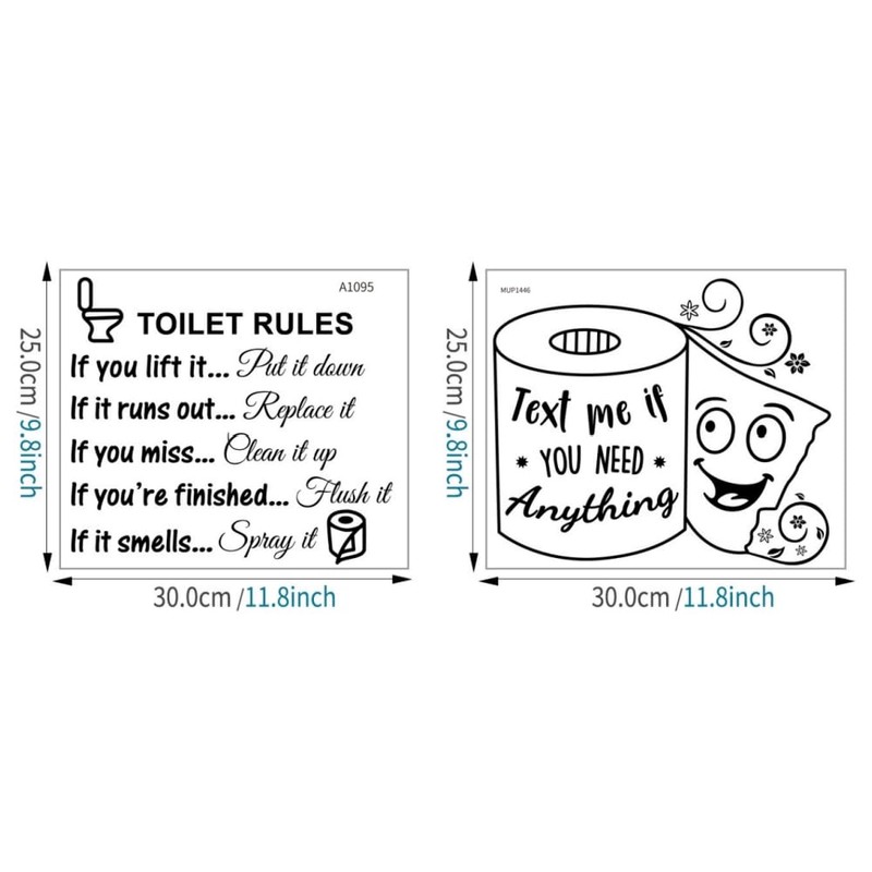2 PCS Art Funny DIY Decor Decal Bath Room Door