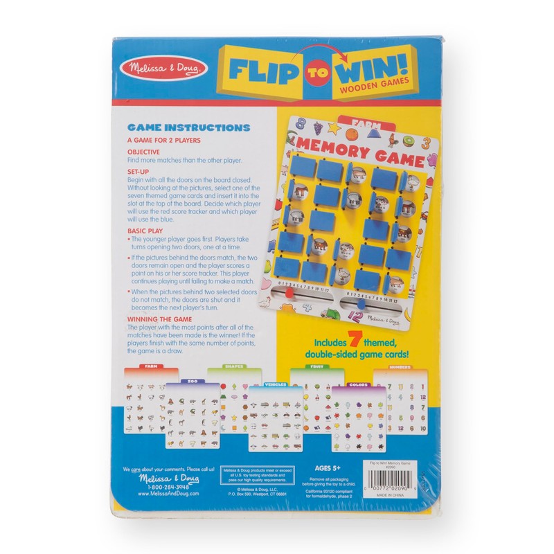 Melissa & Doug Flip-to-Win Portable Wooden Travel Game Board with