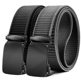 BULLIANT Men Belt-Reversible Ratchet Belt Stretchable for Gift Men Work Casual Golf 1 3/8"-Cut For Fit -2 In 1Belt(Black/Dark Gray,46"-50" Waist Adjustable)