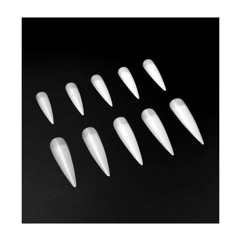 Lé Mussa Tips 500 Piezas Uñas Postizas Stilleto Estileto Larga