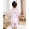 JiAmy Pyjamas Girls Satin Short Sleeve Children's Pyjamas Summer Button-Down