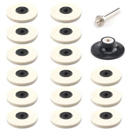 15Pcs 3 inch Wool Quick Change Discs Polishing Buffing Pads with 1Pc 1/4'' Holder for Die Grinder Surface Polishing and Buffing