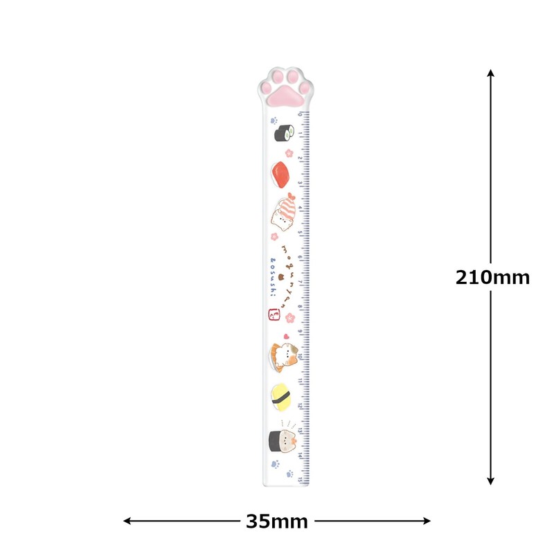 Kamio Japan 225618 Paws Ruler, 5.9 inches (15 cm) Ruler,