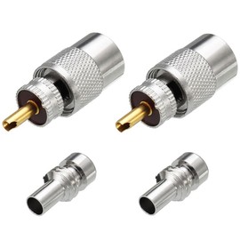 Greluma 2 x PL 259 coaxial connectors, UHF solder connection with UG-175 reducer for RG-58, RG-213, LMR195, RG142