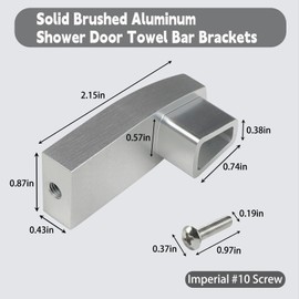 Solid Aluminum Shower Door Bar Brackets for Alumax Basco, Replaces Plastic