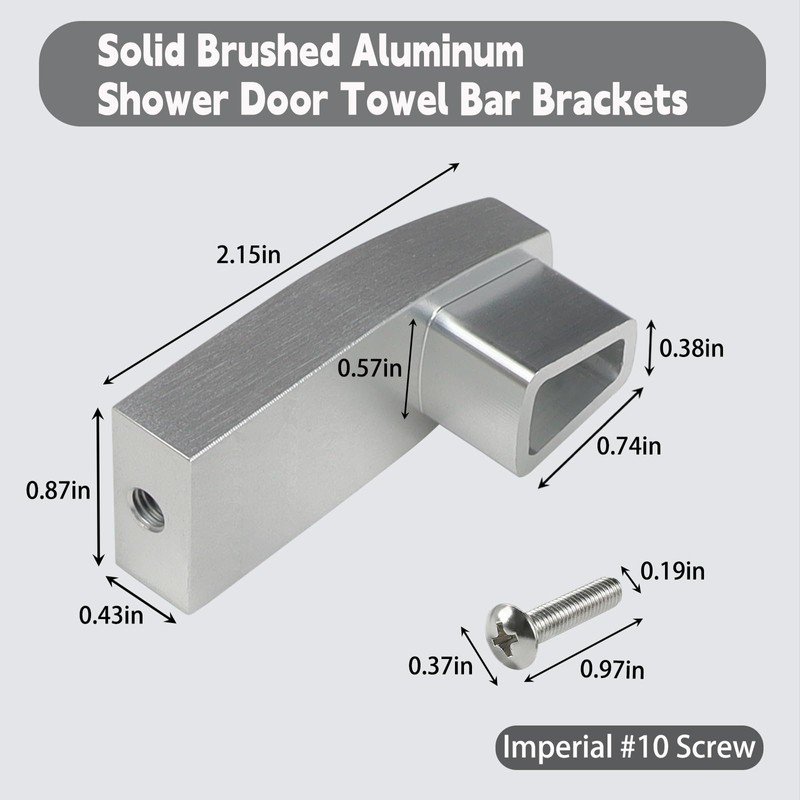 Solid Aluminum Shower Door Bar Brackets for Alumax Basco, Replaces