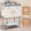 STORAGE MANIAC Rolling Laundry Cart with Storage Shelf, Heavy Duty