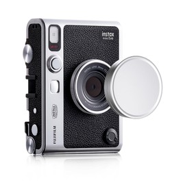 Rieibi Practical instax mini evo lens cap, lens cap, dustproof, scratch-resistant, anti-dirt, anti-scratch, instax mini evo lens cap, mini evo lens cap, mini evo lens protection cap, lens protection cap, aluminum alloy, back flocking, easy to use, lightweight (silver)