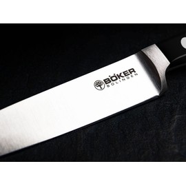 Boker Heritage 3.5 Inch Paring Kitchen Knife Flat Cut, Forged Stainless Steel, Classic Design, Made In Germany (Black POM)