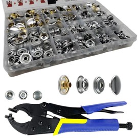 SUNOR Leather Snaps and Fasteners Kit,60 Sets Snaps for Fabric, Heavy Duty Snap Fasteners Kit 15mm Metal Snaps Canvas Snaps,Press Stud for Clothing Leather Boat Cover Fabric