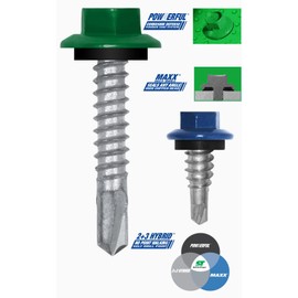 Fasteners Plus ST Fastening #12 x 1" Maxx Steelbinder Metal Roofing Screws Metal-to-Metal Black (Pack of 250)