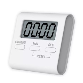 Small Digital Kitchen Timer Magnetic Back, Loud Alarm Reminder with Stand Hanging Hole, Countdown Timer (White-1 Pack)