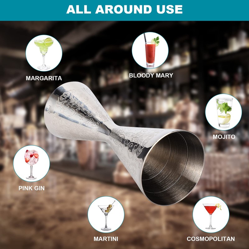 Double Cocktail Jigger,Double Cocktail Measuring Cup,Stainless Steel Jigger Bar,Measuring Cup