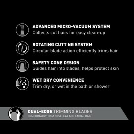 Panasonic Nose Hair Trimmer and Ear Hair Trimmer ER430K, Vacuum Cleaning System