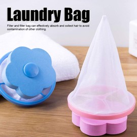 4Pcs Floating Laundry Lint Pet Hair Remover Filter Mesh Bag for Washing Machine Blue and Pink Laundry Lint Removers