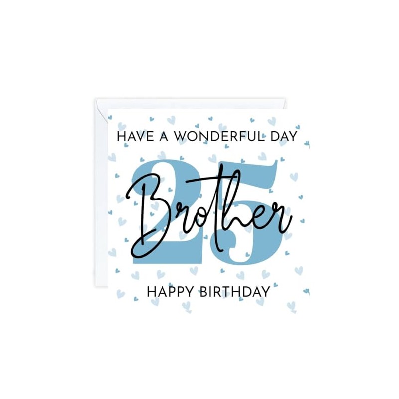 brother Happy 25th Birthday Card 25 age (envelope Included)