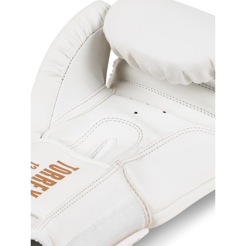 Tapout Torrey White/Gold Faux Leather Boxing Gloves (1 Pair) 12