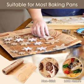 38 cm x 50 m Baking Paper, Baking Paper Roll, ELEPRUC Non-Sticky Greaseproof Paper, Heat Resistant Baking Paper Roll for Hot Air Fryer, Cut to Size Baking Mat for Baking, Cooking, Grilling, Steam
